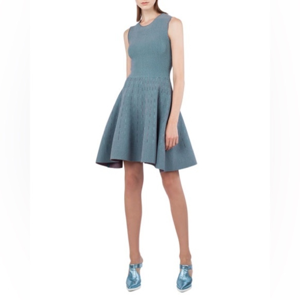 Akris Punto Sleeveless Jacquard-Knit Fit-and-Flare Dress SZ 8